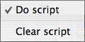 Note Window sidebar: Scripts pop-up menu