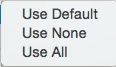 Ligature menu Ligature menu
