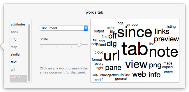 words tab words tab