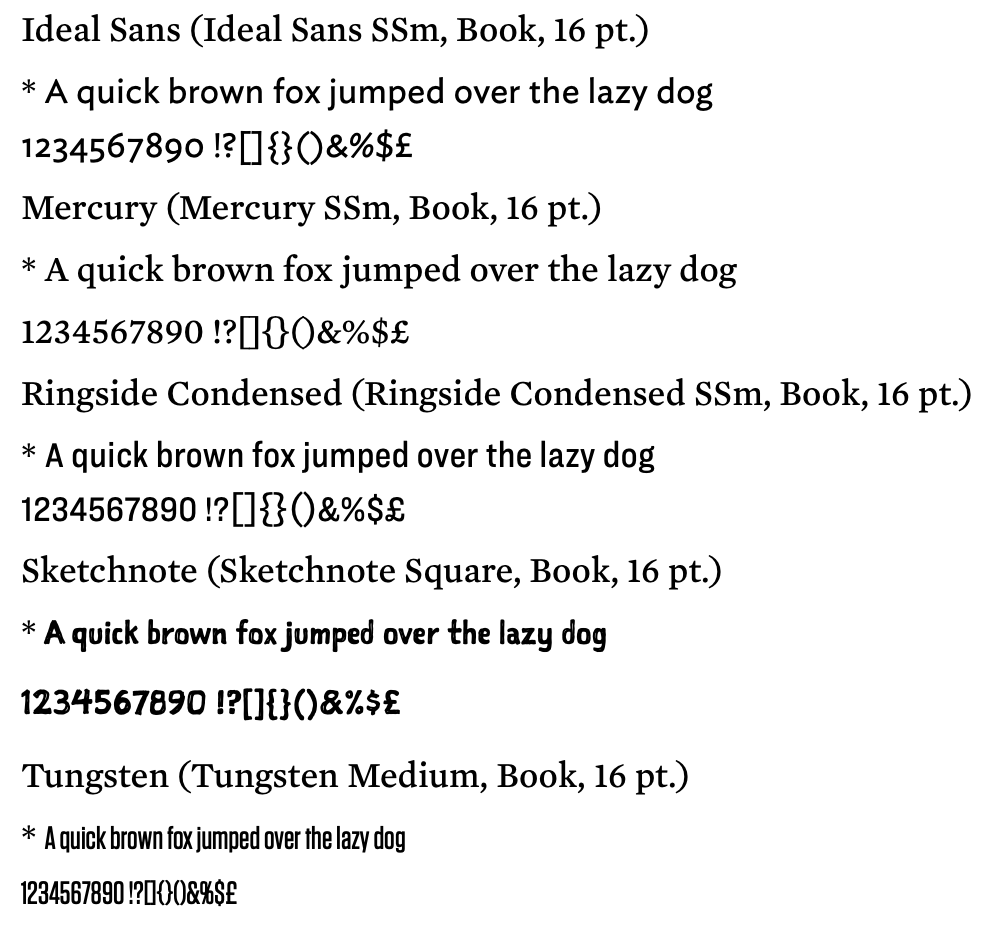 Tinderbox built-in fonts Tinderbox built-in fonts