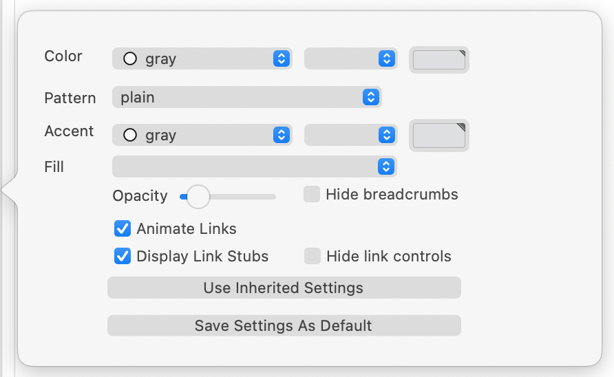 Map Settings pop-over