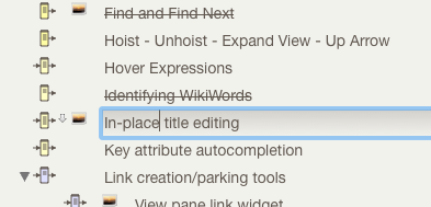 In-place title editing In-place title editing