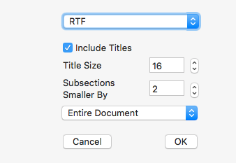 Export as Text panel Export as Text panel