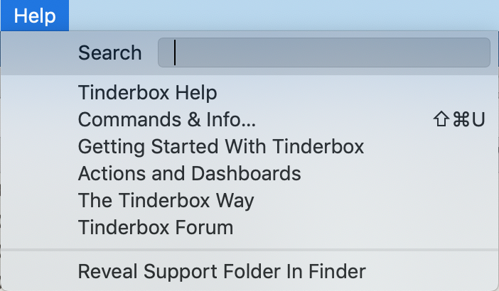 Help menu Help menu