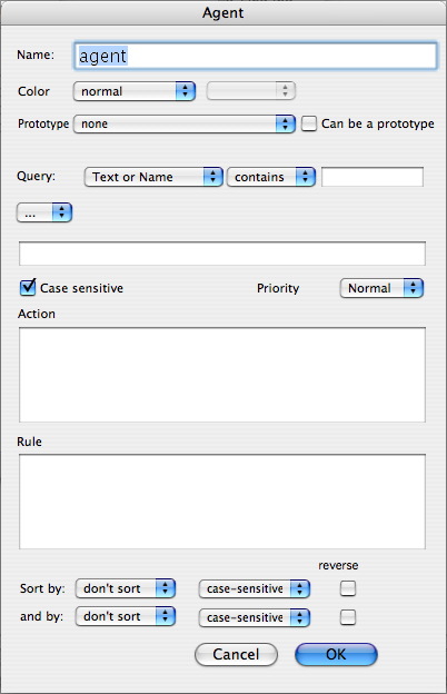 Create Agent dialog Create Agent dialog