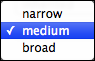 Border Width pop-up menu