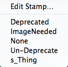 Stamps menu Stamps menu