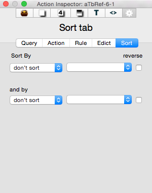 Sort tab Sort tab