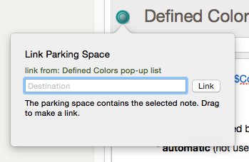 Text pane, Link parking space click pop-over Text pane, Link parking space click pop-over