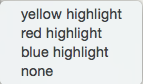 Highlight sub-menu Highlight sub-menu
