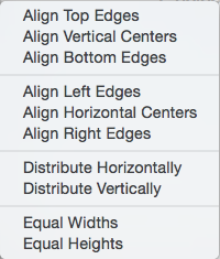 Align sub-menu Align sub-menu