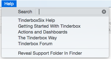 Help menu Help menu