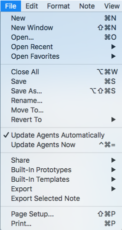 File menu File menu