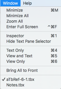 Window menu Window menu