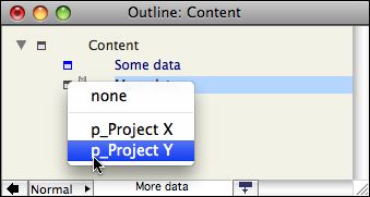 Selecting Prototype via Outline icon