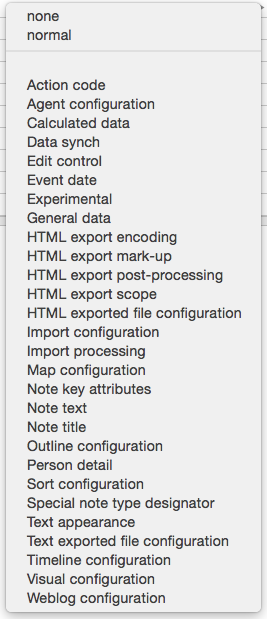 Displayed Key Attribute: Value pop-up list Displayed Key Attribute: Value pop-up list