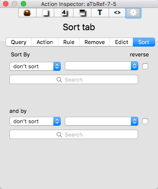 Sort tab Sort tab