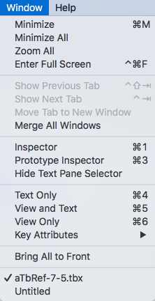 Window menu Window menu