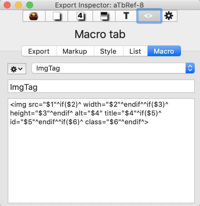 Macro tab Macro tab