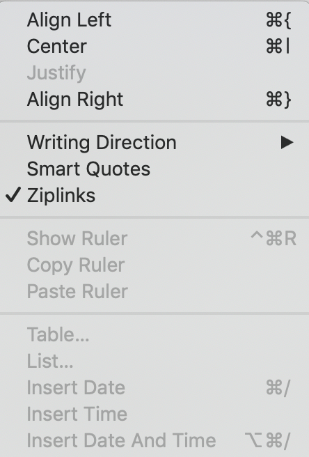 Text sub-menu Text sub-menu