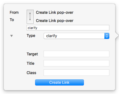 Create Link pop-over