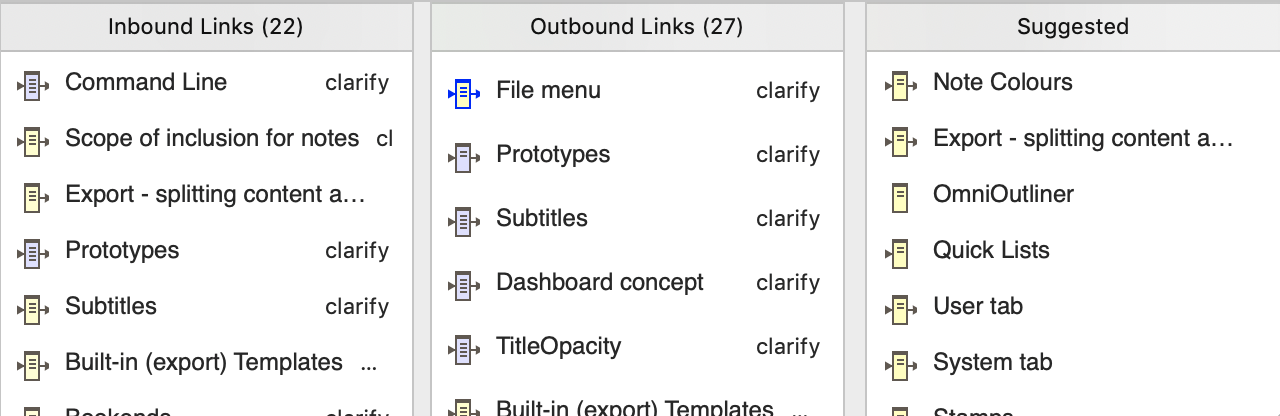 Text area - Links panel Text area - Links panel