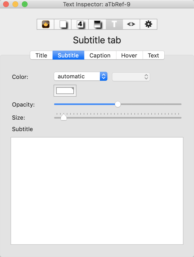 Subtitle tab