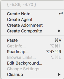 View pane, pop-up menu View pane, pop-up menu