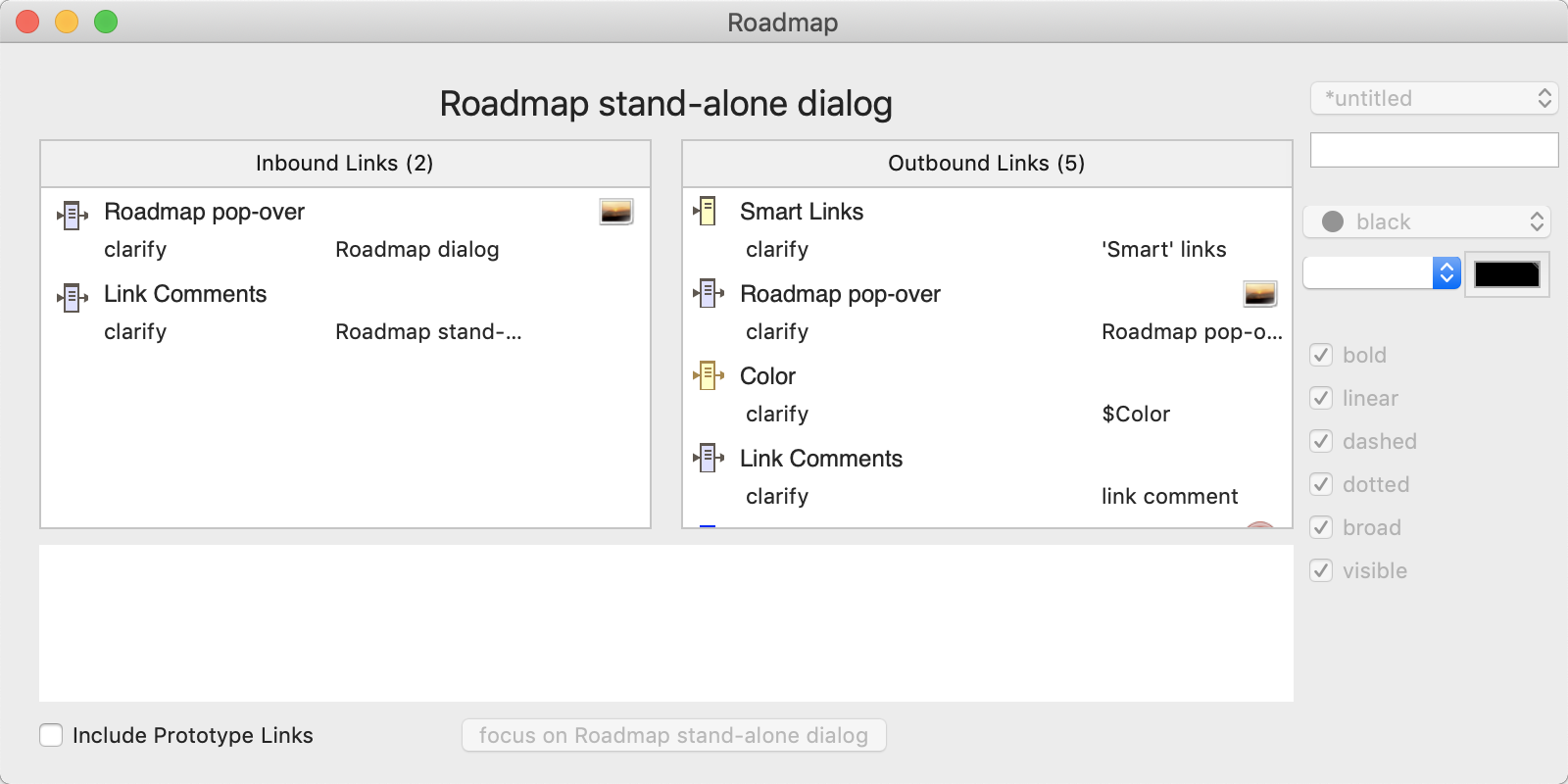 Roadmap stand-alone dialog Roadmap stand-alone dialog