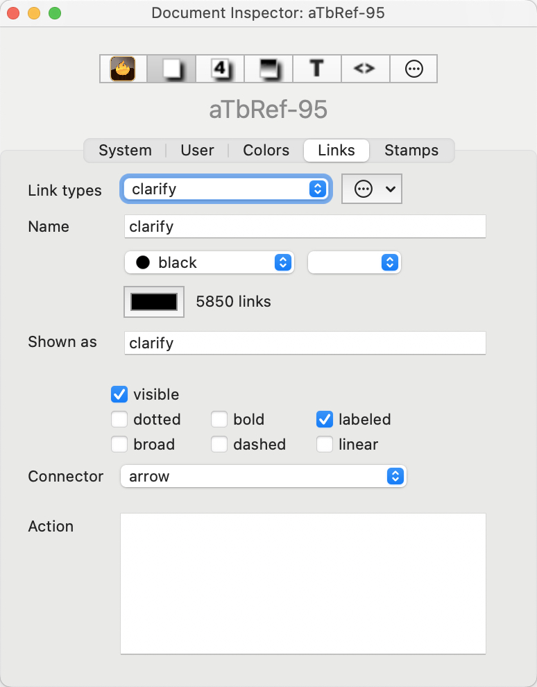 Links tab Links tab