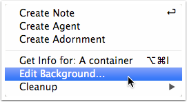 Map background settings - opening the pop-over - view context menu