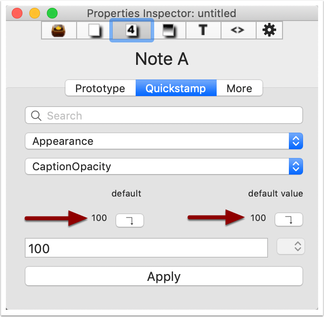 Understanding the default buttons - a single, unmodified note
