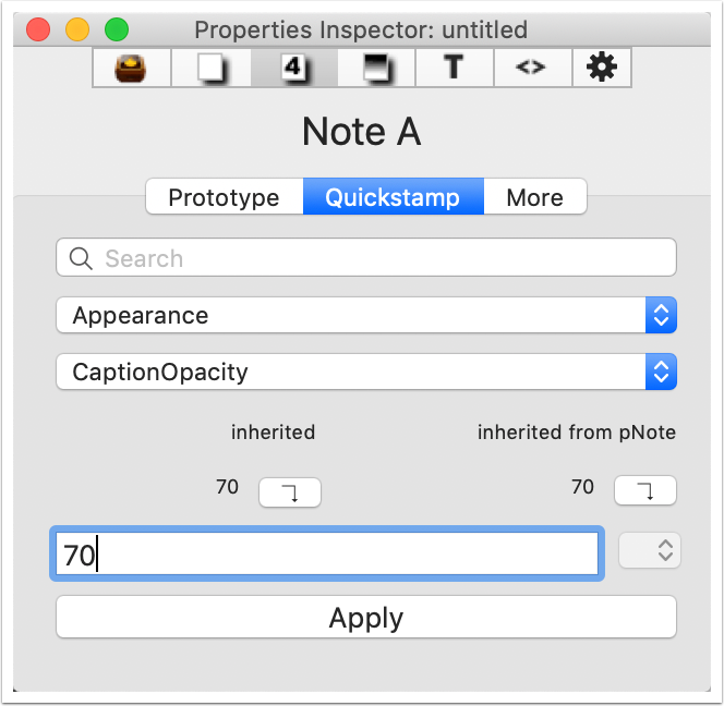 Understanding the default buttons - a single note with a prototype inherited value - 1