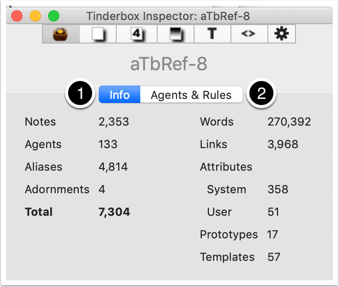 Tinderbox Inspector - Info tab