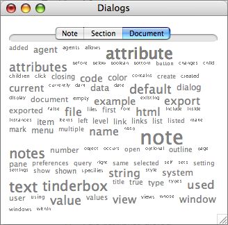 Common Words dialog