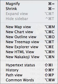 Views menu Views menu