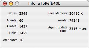 Hypertext Status dialog Hypertext Status dialog